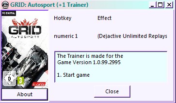 GRID: Autosport Unlimited Flashbacks (+1 Trainer)