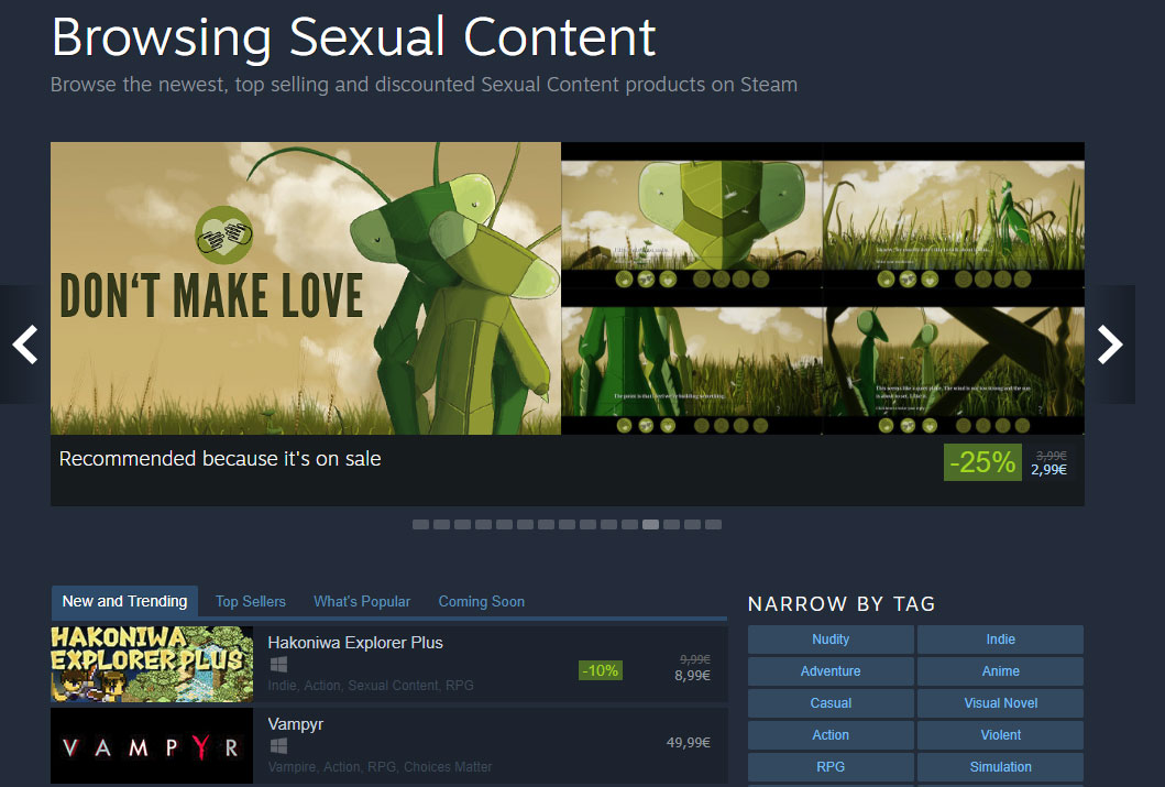 Valve will allow any games on Steam after all
