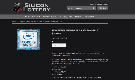 Silicon lottery cobra $1.200 por los chips 9900KS de 5,2 GHz