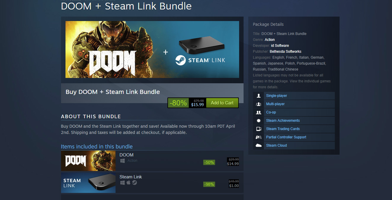 Holen Sie sich einen Steam Link für einen Dollar im Rahmen der neuen Steam-Aktionen