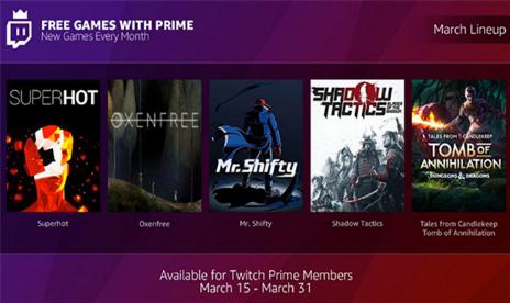 Twitch Prime members now get free games every month