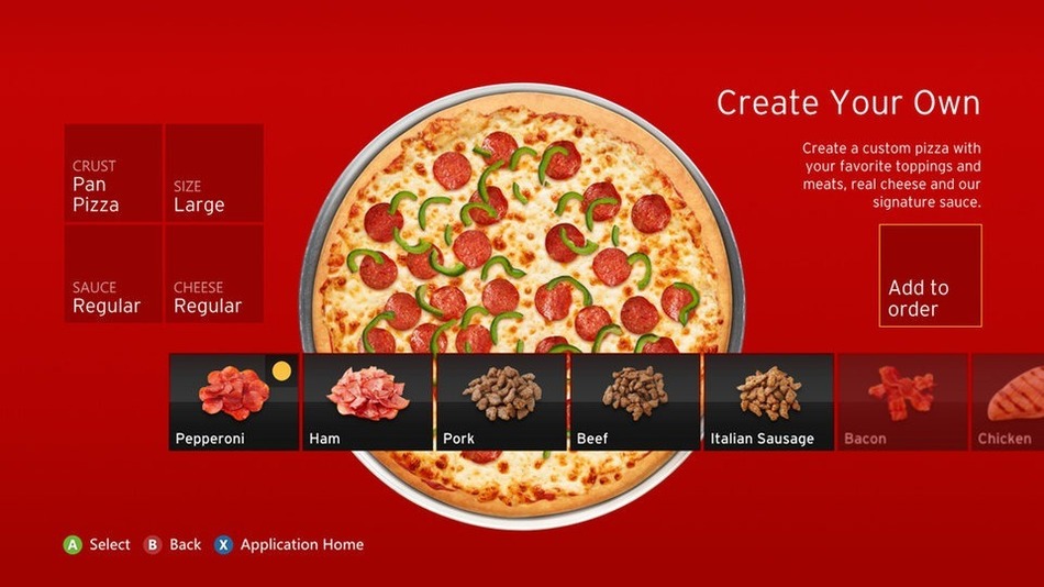 Pizza Hut Xbox 360 App: $1 Million in vier Monaten