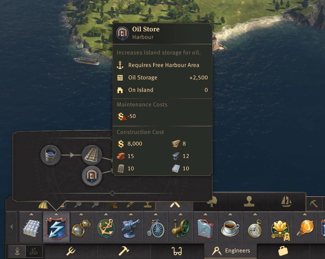 Anno 1800 2500t Hafendepot und Öllager Mod v1.0.0