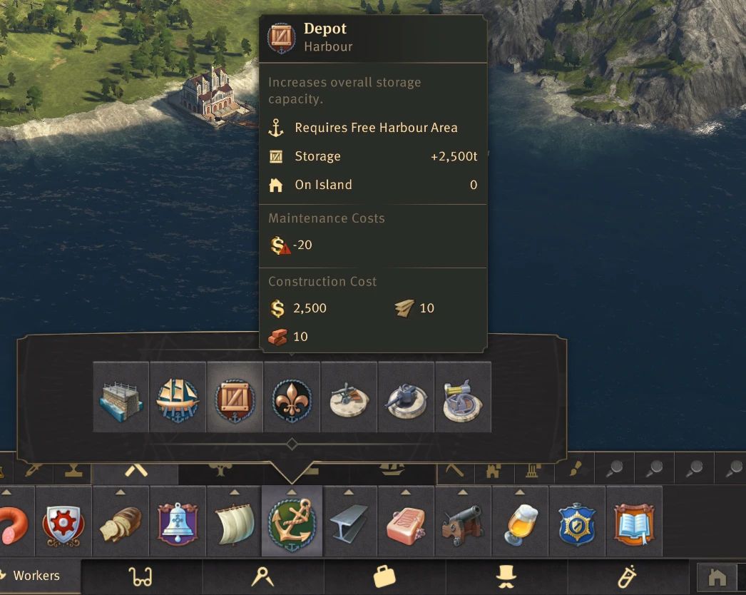 Anno 1800 2500t Harbor Depot And Oil Storage Mod v1.0.0