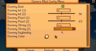 Stardew Valley Generic Mod Config Menu...