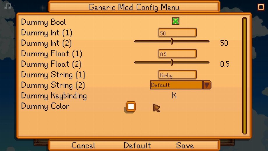 Stardew Valley Generic Mod Config Menu v1.12.0