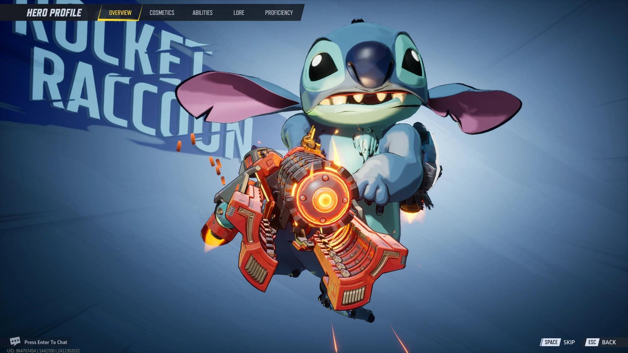 Marvel Rivals Stitch (Mapache Cohete) Mod v1.0