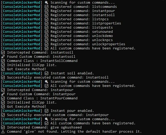 Schedule I Erweiterte Konsole und Menü Mod v1.0.9