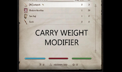 The Elder Scrolls IV: Oblivion Remastered Carry Weight Modifier Mod
