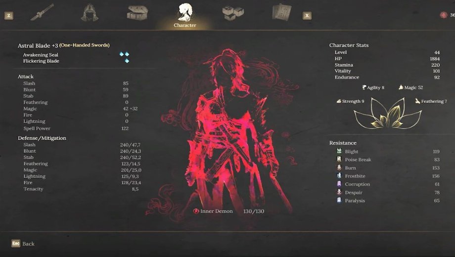 Wuchang: Fallen Feathers Increase base vitality and stamina Mod v1.1